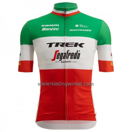 Wielershirt 2023 Trek-Segafredo Green Italiaans Kampioenschap Rood Wit
